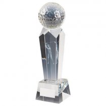 Crystal Golf Trophy with 3D Golf Image (In Presentation Case) | 210mm | S48