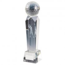 Crystal Golf Trophy with 3D Golf Image (In Presentation Case) | 240mm | S48