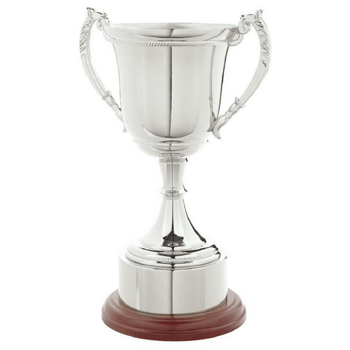 Nickel Plated Trophy Cup with Plinth Band | 350mm |