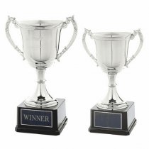 Nickel Plated Trophy Cup on Black Weighted Base | 355mm | B60