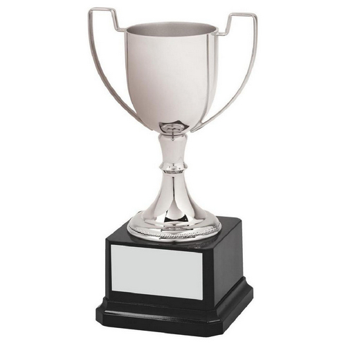 Contemporary Nickel Plated Trophy Cup | 180mm | S24