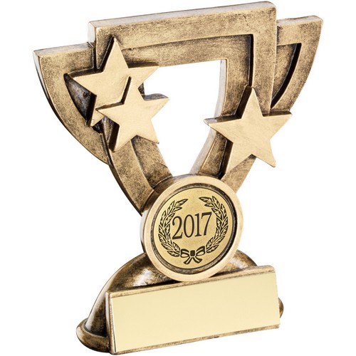 Celebrate Mini Cup Trophy | Takes your own badge | 95mm |