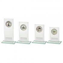 Jade Glass Plaque Trophy | Silver Trim | 160mm | S24