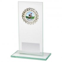 Jade Glass Plaque Trophy | Silver Trim | 160mm | S24