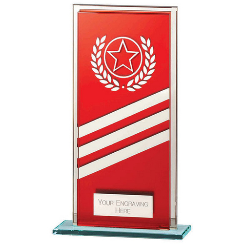 Talisman Mirror Glass Trophy | Red-Silver | 180mm | S24