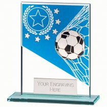 Mustang Football Blue Jade Glass Trophy | 110mm |