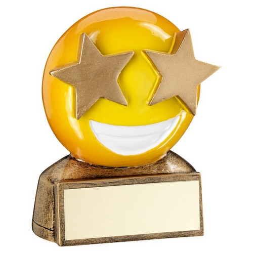 Star Eyes Emoji Trophy | 70mm |