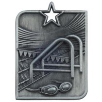 Centurion Star Swimming Medal | Silver | 53 x 40mm