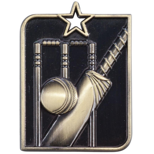 Centurion Star Cricket Medal | Gold | 53 x 40mm