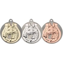 Horse Two Colour Medal | Matt Silver & Gold | 50mm