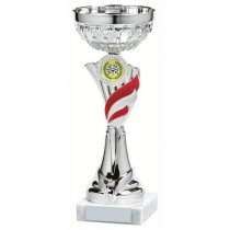 Foxie Silver& Red Bowl Trophy | Metal Bowl | 230mm | S7