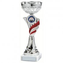 Foxie Silver& Red Bowl Trophy | Metal Bowl | 215mm | S7