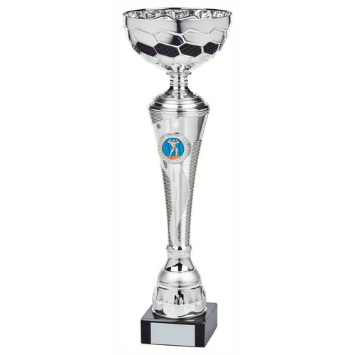 Jet Silver & Black Bowl Trophy | Metal Bowl | 380mm | S24