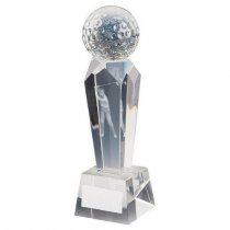 Crystal Golf Trophy with 3D Golf Image (In Presentation Case) | 170mm | S48