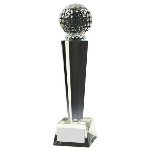 Crystal Column Golf Ball Trophy (In Presentation Case) | 260mm | S24