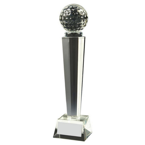 Crystal Column Golf Ball Trophy (In Presentation Case) | 280mm | S24