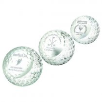 Crystal Golf Ball Trophy with personalisation panel | 80mm |