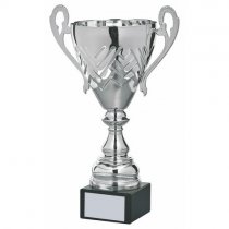 Chevron Silver Presentation Trophy Cup | Metal Bowl | 345mm | S52