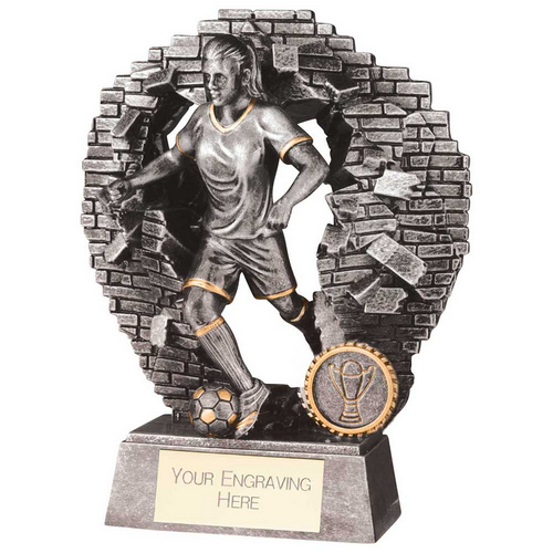 Blast Out Womens Football Resin Trophy | 190mm | G9