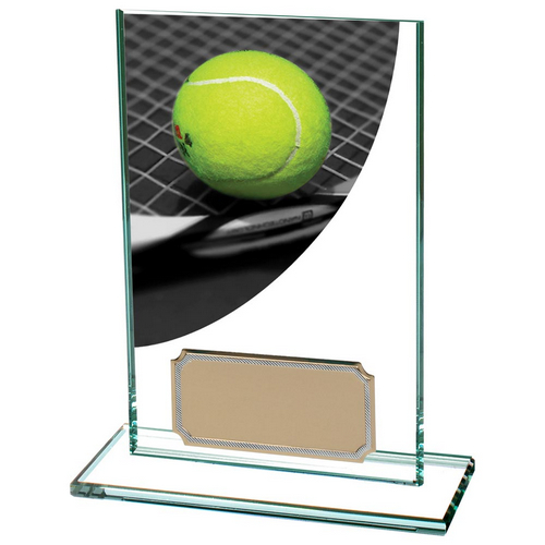 Colour Curve Tennis Jade Glass Trophy | 125mm |