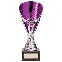 Rising Stars Premium Plastic Trophy | Silver & Purple | 185mm | S24