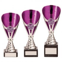 Rising Stars Premium Plastic Trophy | Silver & Purple | 185mm | S24