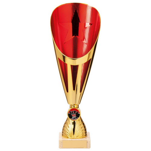 Rising Stars Deluxe Plastic Lazer Cup | Gold & Red | 305mm | G9