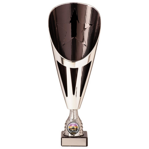 Rising Stars Deluxe Plastic Lazer Cup | Silver & Black | 295mm | S7