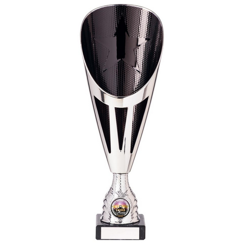 Rising Stars Deluxe Plastic Lazer Cup | Silver & Black | 305mm | S9