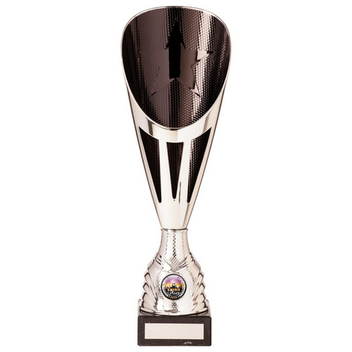 Rising Stars Deluxe Plastic Lazer Cup | Silver & Black | 335mm | S25