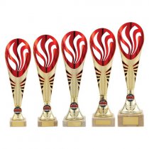 Supreme Plastic Trophy Cup | Gold & Red | 310mm | G7