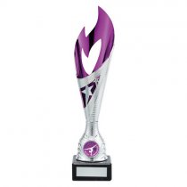 Inferno Plastic Laser Cut Trophy Cup | Silver & Purple | 285mm | S7