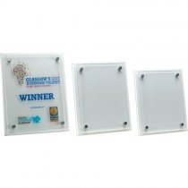 Contemporary Corporate Plaque | Wood & Glass |7 x 9" | 178 X 229mm |