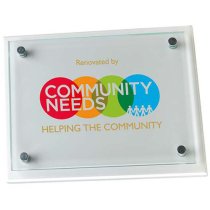 Contemporary Corporate Plaque | Wood & Glass |8 x 10" | 203 X 254mm |