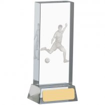 Football Glass Block With Player | 140mm | G7