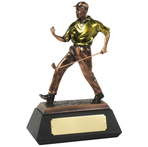 The Match Champion Bronze Plated Golf Figurine | 260mm