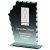 Crinkled Edged Jade Glass Trophy | 220mm | 5mm Thick - T1628