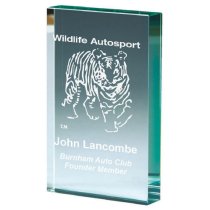 Premium Jade Glass Block Trophy | 110mm | 15mm Thick