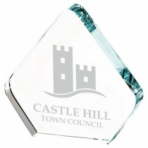 Clear Glass Square Mini Trophy | 80mm | 15mm Thick