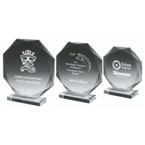Crystal Octagon Trophy | 195mm | 10mm Thick