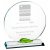 Clear Glass Trophy with Green Leaf  | 170mm | 10mm Thick - T7885