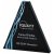 Triangular Blue Glass Trophy | Black Background | 160mm | 20mm Thick - T4050