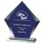 Clear/Blue Glass Diamond Stand Trophy | 195mm | 10mm Thick - T3877