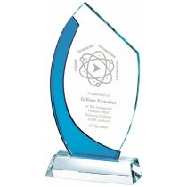 Blue/Clear Glass Trophy | 250mm | 10mm Thick