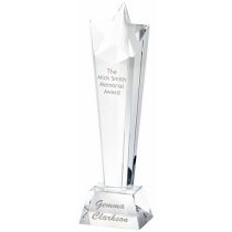 Crystal Star Column Trophy | 280mm