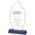 Clear Blue Glass Trophy | 260mm | 15mm Thick - T4070