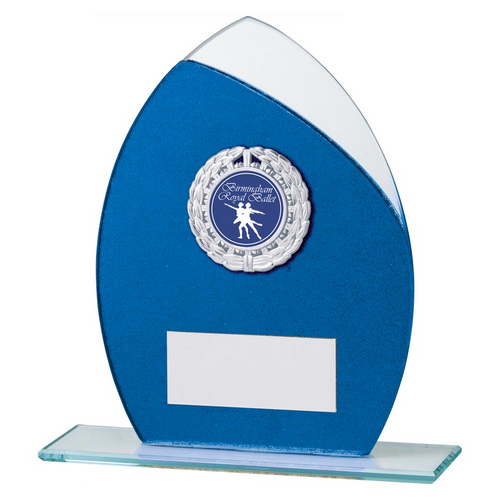 Draco Glitter Glass Trophy | Blue | 165mm
