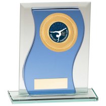 Azzuri Wave Multisport Mirror Glass Trophy | Blue & Silver | 125mm
