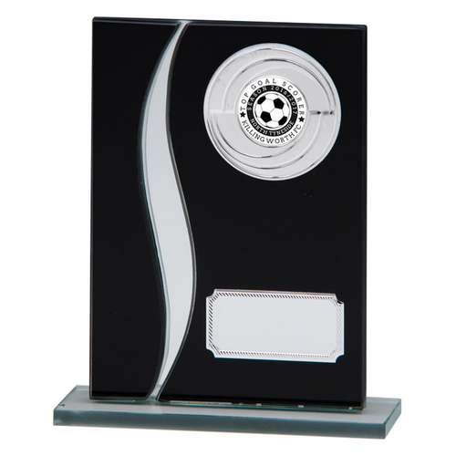 Spirit Multisport Mirror Glass Trophy | Black & Silver | 165mm