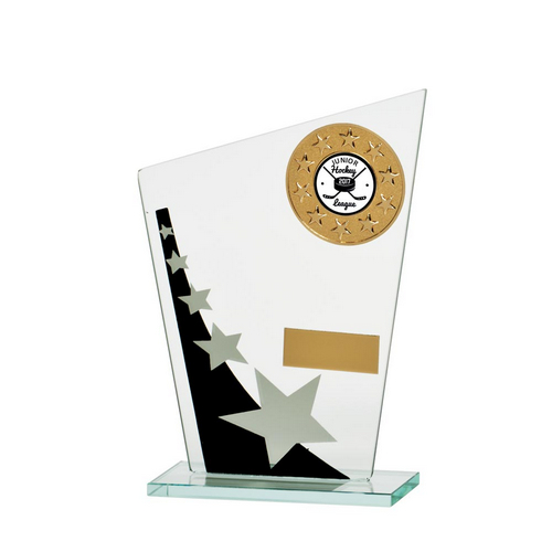 Mega Star Multisport Jade Glass Trophy | Black & Silver | 165mm